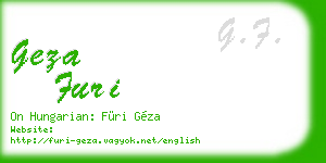 geza furi business card