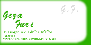 geza furi business card
